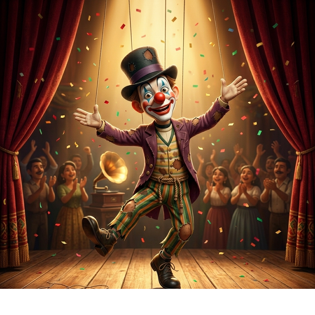 Rabanito bailando con el público aplaudiendo